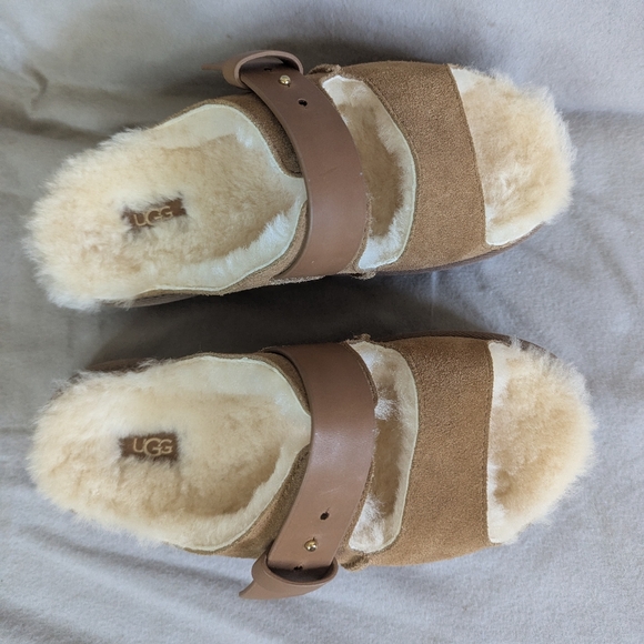 Womens UGG® Greenport Strap Slide Sandal - Chestnut - Picture 3 of 8